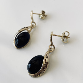 Cherry Baltic Amber Stud Earrings, Natural Amber 925 Silver Gold-Plated Studs