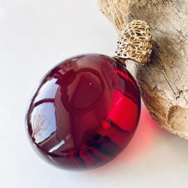 Red Cherry Baltic Amber Pendant, Natural Amber Jewelry