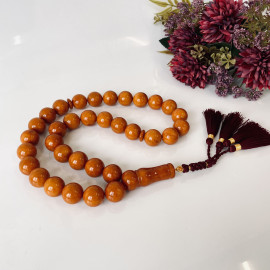 Old Amber Islamic Prayer Beads, Luxury Tasbih Made of 100% Natural Amber