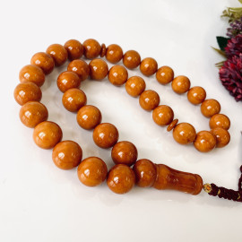 Old Amber Islamic Prayer Beads, Luxury Tasbih Made of 100% Natural Amber