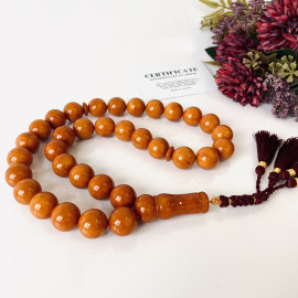 Old Amber Islamic Prayer Beads, Luxury Tasbih Made of 100% Natural Amber
