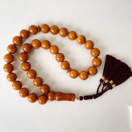 Old Amber Islamic Prayer Beads, Luxury Tasbih Made of 100% Natural Amber