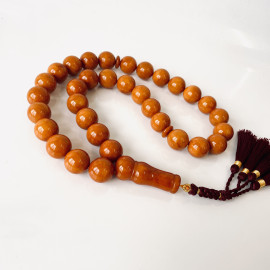 Old Amber Islamic Prayer Beads, Luxury Tasbih Made of 100% Natural Amber