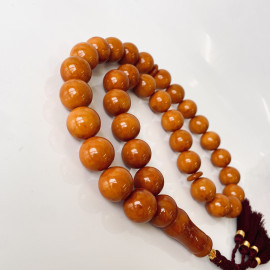 Old Amber Islamic Prayer Beads, Luxury Tasbih Made of 100% Natural Amber