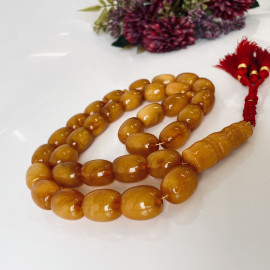 Orange Natural Amber Stone Prayer Beads