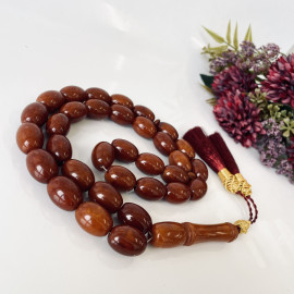 Vintage Baltic Amber 33 Beads, Natural Baltic Amber Islamic Rosary, Misbaha