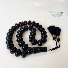 Cherry Amber Tasbih, Elegant Baltic Amber Rondelle Beads
