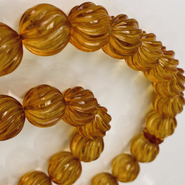Light Cognac Baltic Amber Misbaha, Hand-Polished Natural Amber Round Beads