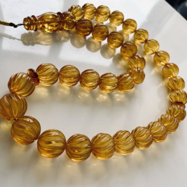 copy of عنبر البلطيق العتيق، مسبحة إسلامية 33 خرزة، مصباحة عنبر البلطيق الطبيعي