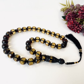 Faceted Baltic Amber Tespih – Cherry Yellow Diamond-Cut Misbaha Luxury Collector’s Item