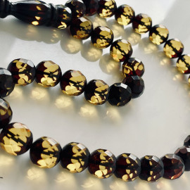 Faceted Baltic Amber Tespih – Cherry Yellow Diamond-Cut Misbaha Luxury Collector’s Item