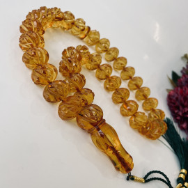 copy of عنبر البلطيق العتيق، مسبحة إسلامية 33 خرزة، مصباحة عنبر البلطيق الطبيعي