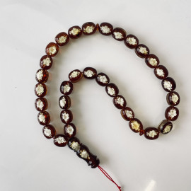 copy of عنبر البلطيق العتيق، مسبحة إسلامية 33 خرزة، مصباحة عنبر البلطيق الطبيعي