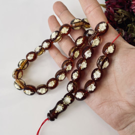 copy of عنبر البلطيق العتيق، مسبحة إسلامية 33 خرزة، مصباحة عنبر البلطيق الطبيعي