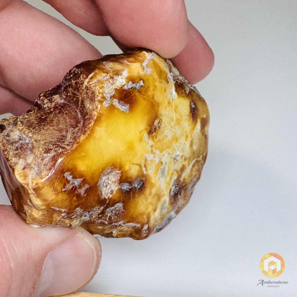 Raw Baltic Amber Stone, Natural Unpolished Irregular Amber Lump