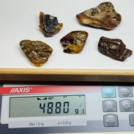 Set Raw Baltic Amber Stone, Natural Unpolished Irregular Amber Lump