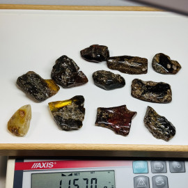 Set Raw Baltic Amber Stone, Natural Unpolished Irregular Amber Lump