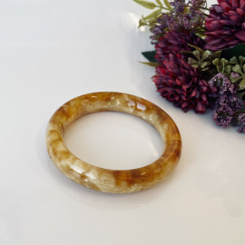 Orange Butterscotch Amber Bangle Bracelet Poland