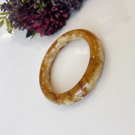 Orange Butterscotch Amber Bangle Bracelet Poland