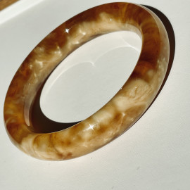Orange Butterscotch Amber Bangle Bracelet Poland