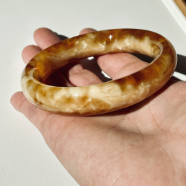 Orange Butterscotch Amber Bangle Bracelet Poland