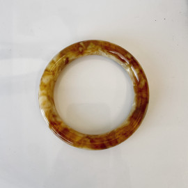 Orange Butterscotch Amber Bangle Bracelet Poland