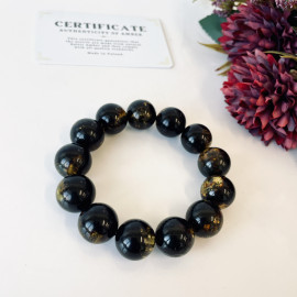 Natural Baltic Amber Green Bracelet, Jewelry Handmade in Poland