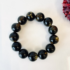 سوار الكرز مصنوع من الكهرمان، خرز كهرماني دائري على شكل كرز مقاس 18 مم