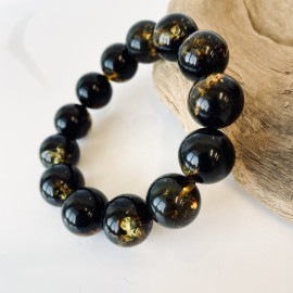 Natural Baltic Amber Green Bracelet, Jewelry Handmade in Poland