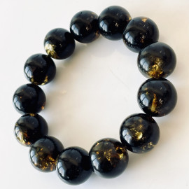 Natural Baltic Amber Green Bracelet, Jewelry Handmade in Poland