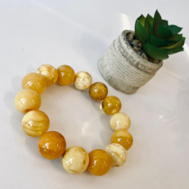 Yellow Bracelet Made of Natural Baltic Amber,...