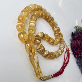 صلاة إسلامية عنبر النمر الطبيعي 45 خرزة، مسبحة عنبر البلطيق