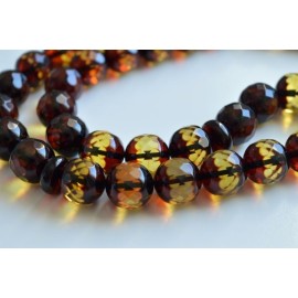 Faceted Handmade Baltic Amber Tespih Cherry Yellow Color Misbaha 33 Beads 12 mm 41.5 g Handmade Diamond Cut Baltic Amber Rosary