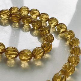 Natural Amber Hand-Polished Beads, Light Cognac Baltic Amber Misbaha, Olive Beads