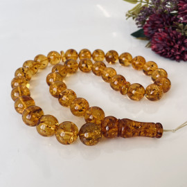 Natural Baltic Amber Islamic Prayer Beads, Amber Subha