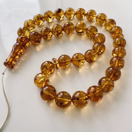 Natural Baltic Amber Islamic Prayer Beads, Amber Subha