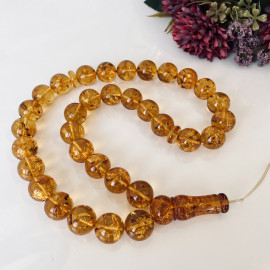 Natural Baltic Amber Islamic Prayer Beads, Amber Subha