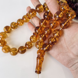 Natural Baltic Amber Islamic Prayer Beads, Amber Subha