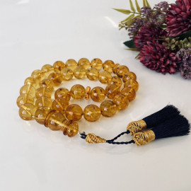 Baltic Amber Misbaha, Natural Cognac Amber Islamic Prayer Beads