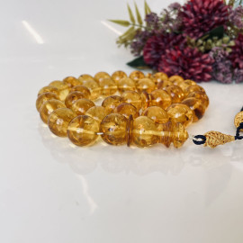 Baltic Amber Misbaha, Natural Cognac Amber Islamic Prayer Beads