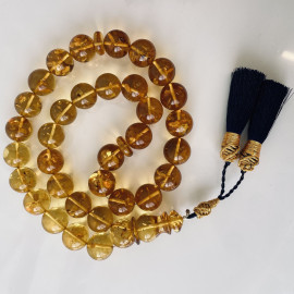 Baltic Amber Misbaha, Natural Cognac Amber Islamic Prayer Beads