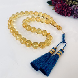 Amber Prayer Beads in Clear Yellow Color, Amber Tesbih