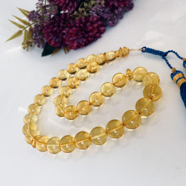 Amber Prayer Beads in Clear Yellow Color, Amber Tesbih