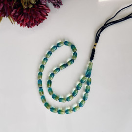 NEW Unusual Amber Prayer Beads in Blue-Yellow Color, 33 Beads for Daily Dhikr