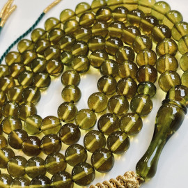 99 Beads Green Muslim Tasbih Beads, Islamic Dhikr, Meditation Rosary, Ideal Ramadan