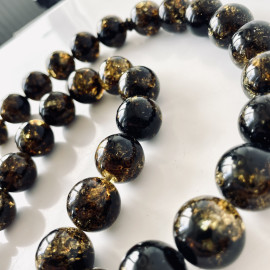 Green Natural Amber Islamic Prayer beads 12*14mm