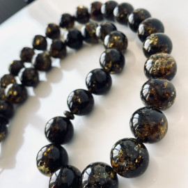 Green Natural Amber Islamic Prayer beads 12*14mm