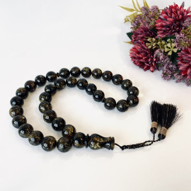 NEW Green Black Amber Prayer Beads, Natural Baltic Amber, 18 mm