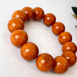 Vintage Orange bracelet Baltic Amber beads 18mm