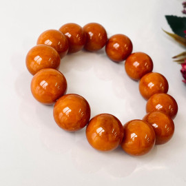 Vintage Orange bracelet Baltic Amber beads 18mm
